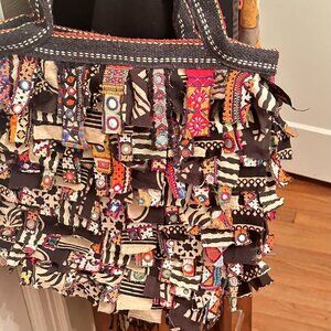 Madame Hall Rare Preowned fun fabric Rag Tote Bag